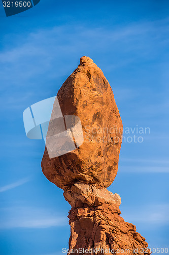Image of Balanced Rock in Arches National Park near Moab  Utah at sunset