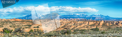 Image of canyon badlands and colorado rockies lanadscape