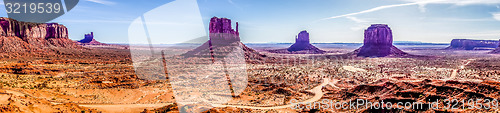 Image of Monument valley under the blue sky