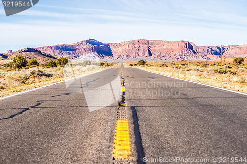 Image of descending into Monument Valley at Utah  Arizona border 