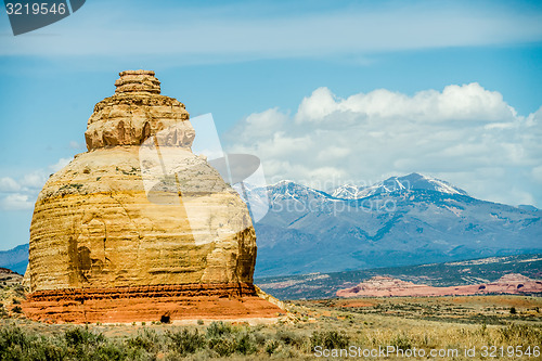 Image of Church rock US highway 163 191 in Utah east of Canyonlands Natio