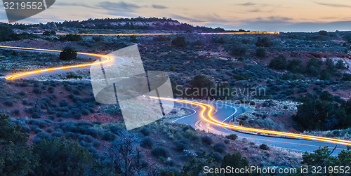 Image of evening drive at Canyonlands National park Utah