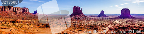 Image of Monument valley under the blue sky