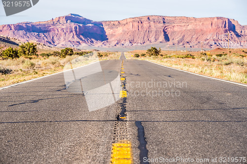 Image of descending into Monument Valley at Utah  Arizona border 