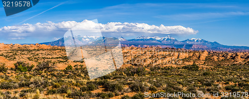 Image of canyon badlands and colorado rockies lanadscape