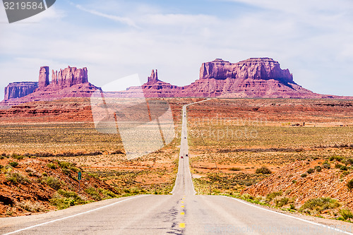 Image of descending into Monument Valley at Utah  Arizona border 