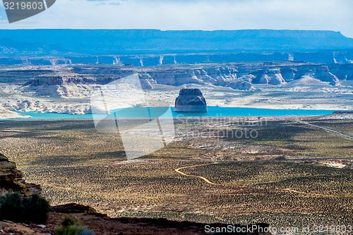 Image of Lone Rock in Lake Powell Utah