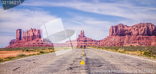 Image of descending into Monument Valley at Utah  Arizona border 