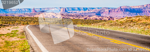 Image of descending into Monument Valley at Utah  Arizona border 