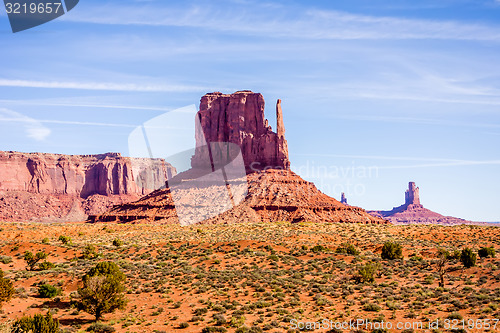 Image of Monument valley under the blue sky