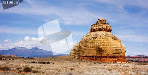 Image of Church rock US highway 163 191 in Utah east of Canyonlands Natio