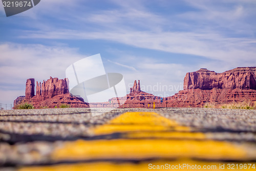 Image of descending into Monument Valley at Utah  Arizona border 