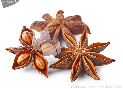 Image of Star anise spice isolated on white