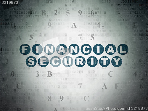 Image of Protection concept: Financial Security on Digital Paper background