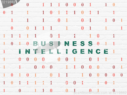 Image of Finance concept: Business Intelligence on wall background