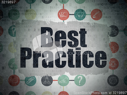 Image of Education concept: Best Practice on Digital Paper background