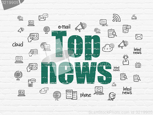 Image of News concept: Top News on wall background