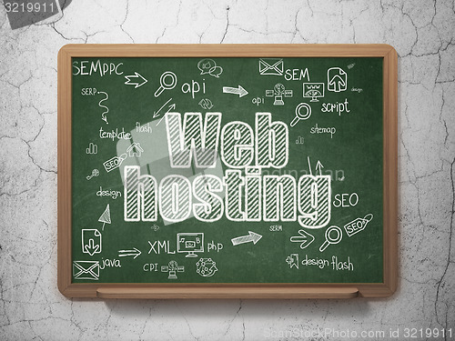 Image of Web design concept: Web Hosting on School Board background
