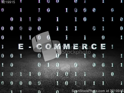 Image of Finance concept: E-commerce in grunge dark room