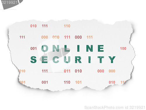 Image of Safety concept: Online Security on Torn Paper background