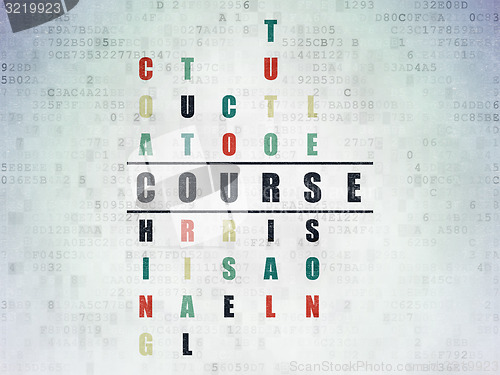 Image of Education concept: word Course in solving Crossword Puzzle