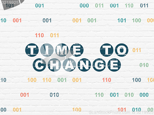 Image of Time concept: Time to Change on wall background