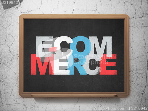 Image of Business concept: E-commerce on School Board background
