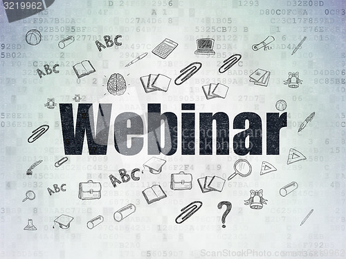 Image of Education concept: Webinar on Digital Paper background