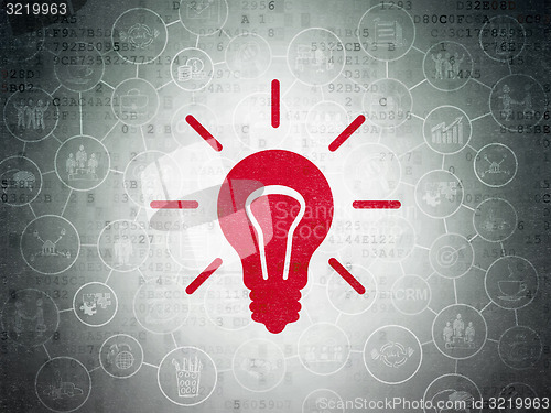 Image of Business concept: Light Bulb on Digital Paper background