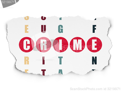 Image of Protection concept: word Crime in solving Crossword Puzzle