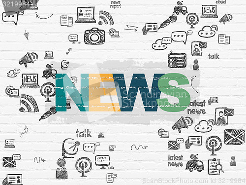 Image of News concept: News on wall background