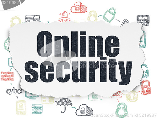 Image of Security concept: Online Security on Torn Paper background