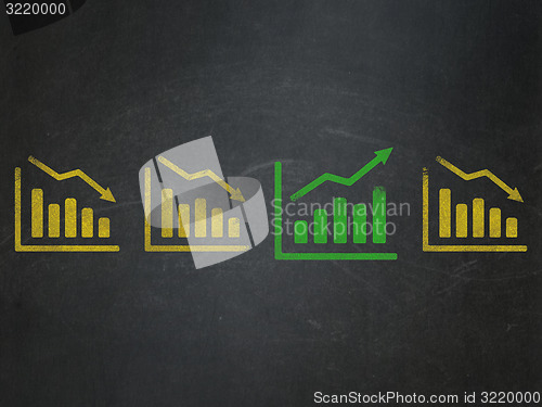 Image of Business concept: growth graph icon on School Board background