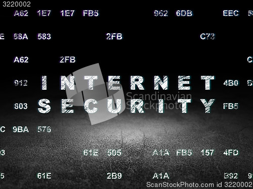 Image of Safety concept: Internet Security in grunge dark room