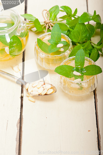 Image of Arab traditional mint and pine nuts tea