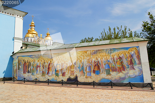 Image of Beauty wall painting of St. Michael\'s Golden-Domed Monastery cathedral , Kyiv, Ukraine