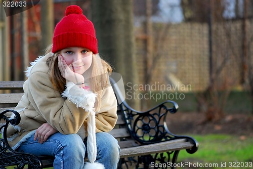 Image of Girl on bench