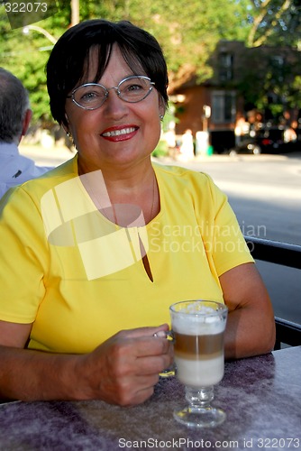 Image of Mature woman coffee