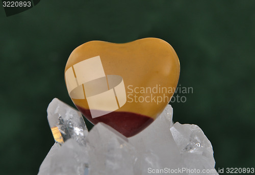 Image of Mookait on rock crystal