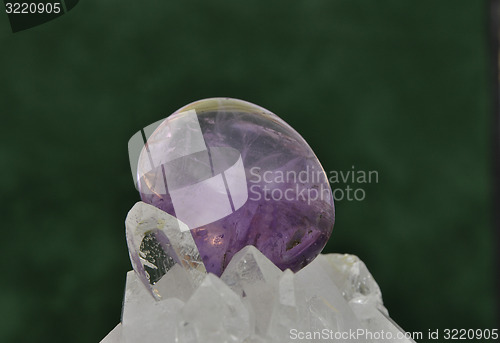 Image of Amethyst on rock crystal