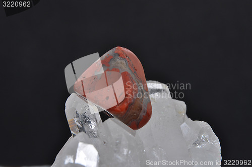 Image of Jasper on rock crystal