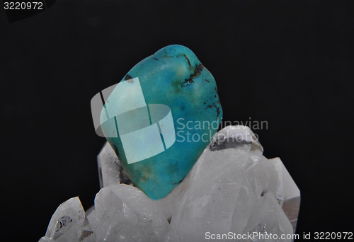 Image of Turquoise on rock crystal