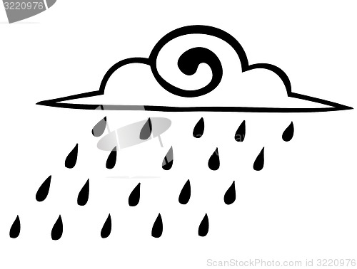 Image of Vector. Sketch. rain clouds on a white background. icon