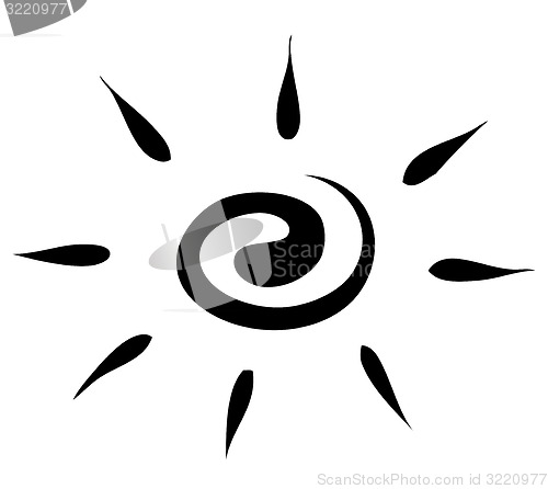 Image of Vector. Sketch. sun on a white background. icon