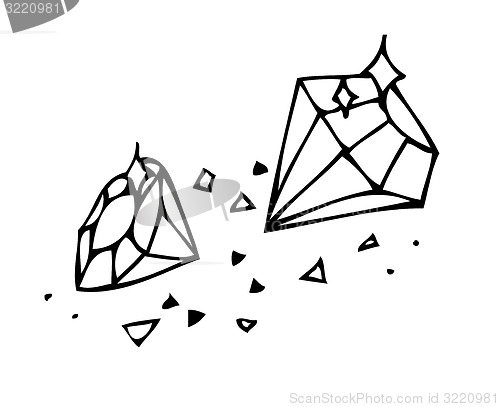 Image of Vector. Sketch. Brilliant Gems on a white background