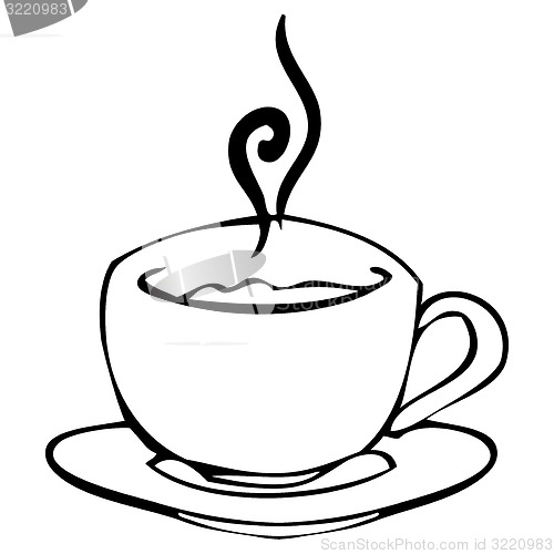 Image of Vector. Sketch. Cup with hot drink