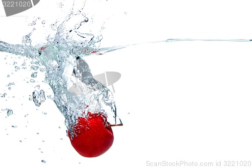 Image of Apple falls deeply under water 