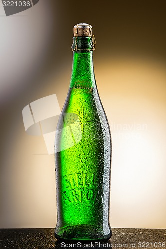 Image of Dnepropetrovsk, Ukraine - January 3 2015: Stella Artois, prominent brand of Anheuser-Busch InBev, is a pilsner brewed in Leuven, Belgium, since 1926