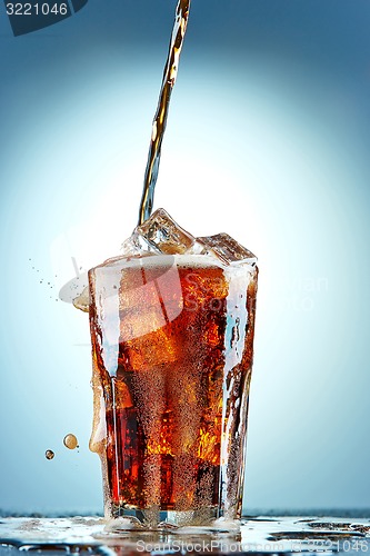 Image of Cola pouring in a glass