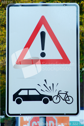 Image of attention danger of accident